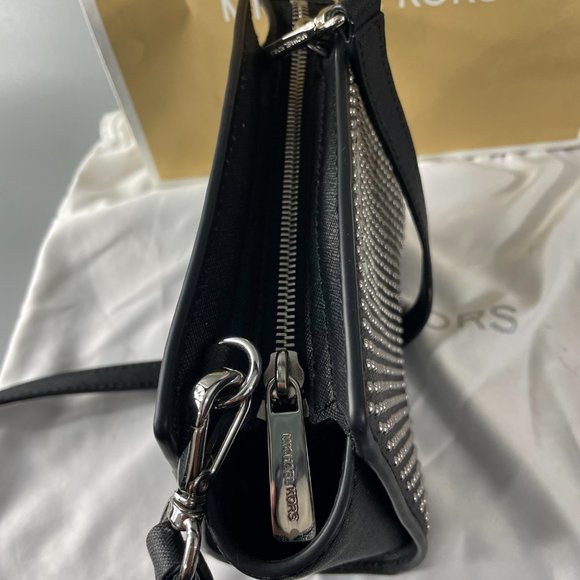 Michael Kors Selma Micro Studded Saffiano Leather Mini Messenger Bag - Picture 10 of 16